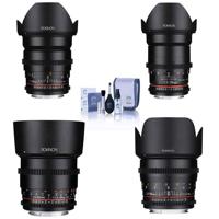 

Rokinon Cine DS Lens Kit for Micro Four Thirds Consists of 24mm T1.5 Lens, 35mm T1.5 Lens, 50mm T1.5 Lens, 85mm T1.5 Lens, Cleaning Kit
