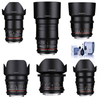 

Rokinon Cine DS Lens Kit for Sony E-Mount Consists of 14mm T3.1 WA, 24mm T1.5 Lens, 35mm T1.5 Lens, 50mm T1.5 Lens, 85mm T1.5 Lens, 135mm T2.2, Cleaning Kit