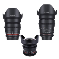 

Rokinon Cine DS Wide Angle Lens Bundle Consists of 14mm T3.1, 24mm T1.5, 35mm T1.5, For Sony NEX Mount