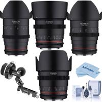 

Rokinon Cine Lens Bundle, 24mm, 35mm, 50mm, 85mm T1.5 Cine DSX Lens for Fujifilm X-Mount Bundle with Movo Photo F2X Precision Follow Focus System, Cleaning Kit, Cloth