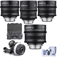 

Rokinon Xeen CF 24mm, 35mm, 50mm, 85mm T1.5 Pro Cine 4 Lens Bundle for Sony E-Mount with Tilta Titlaing Mini Follow Focus, Custom 6 Lens Carry-On Case, Cleaning Kit