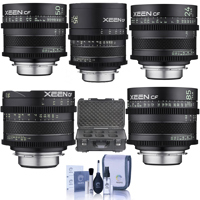 

Rokinon Xeen CF Pro Cine Lens Kit With XEEN 16mm T2.6 Lens /Xeen 35mm T1.5 Lens /24mm T1.5 Lens /Xeen 50mm T1.5 Lens /Xeen 85mm T1.5 Lens, for Canon EF-Mount, Rokinon 6 Lens Carry Case, Cleaning Kit