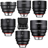 

Rokinon 6 Lens Xeen Professional Cine Lens Bundle for Canon EF Mount Includes 16mm T2.6, 24mm T1.5, 35mm T1.5, 50mm T1.5, 85mm T1.5, 135mm T2.2 - with Free Rokinon Xeen 6 Lens Carry-on Case