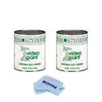 

Rosco 2 Pack Chroma Key Matte Green Paint Gallon - With Microfiber Cleaning Cloth,