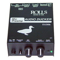 

Rolls DU30B Audio Ducker with Microphone Preamp, 2 RCA Inputs for Music, Microphone Pad Switch