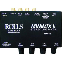 

Rolls Mini-Mix 2 Four-Channel Mixer with Individual Volume Controls and Headphone/Line Output