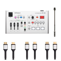 

Roland VR-1HD AV Streaming Mixer, Stream Up to 1080p30 Video - Bundle With 3 Pack Roland Black Series 10' HDMI 2.0 Cable, On-Stage Audio Spectrum DJM-618 18" Pro Gooseneck Microphone with XLR