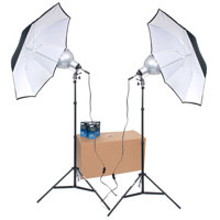 

RPS Studio 2-Umbrella Tungsten Lighting Kit, Includes 8" Focusing Reflectors, 7 Feet Light Stands, 36" White Umbrellas