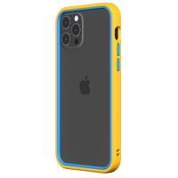 

RhinoShield CrashGuard NX Modular Bumper Case with Yellow Frame + Azure Blue Rim & 3x Buttons for Apple iPhone 12/12 Pro