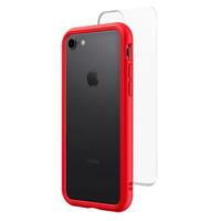 

RhinoShield MOD NX Modular Case with Frame, Button, Rim, Clear Back Plate for iPhone 7/8/SE, Red