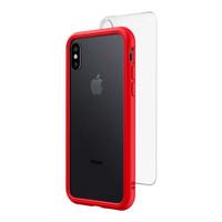 

RhinoShield Mod NX Modular Case with Frame, Button, Rim, Clear Back Plate for iPhone X - Red