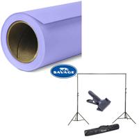 

Savage Widetone Seamless Background Paper, 107" wide x 36' Orchid, #29 - Bundle With Flashpoint 10' Background Support System Air Cushioned, Flashpoint Clip Clamp with 2" Jaw