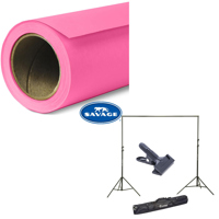 

Savage Widetone Seamless Background Paper, 107" wide x 36' Tulip, #37 - Bundle With Flashpoint 10' Background Support System Air Cushioned, Flashpoint Clip Clamp with 2" Jaw