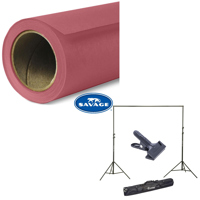 

Savage Widetone Seamless Background Paper, 107" wide x 36' Rustic, #81 - Bundle With Flashpoint 10' Background Support System Air Cushioned, Flashpoint Clip Clamp with 2" Jaw