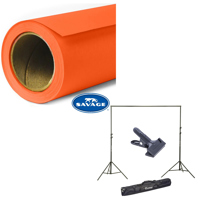 

Savage Widetone Seamless Background Paper, 107" wide x 36' Tangelo, #82 - Bundle With Flashpoint 10' Background Support System Air Cushioned, Flashpoint Clip Clamp with 2" Jaw