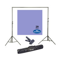 

Savage Widetone Seamless Background Paper, 107" wide x 150' Orchid, #29 - Bundle With Flashpoint 10' Background Support System Air Cushioned, Flashpoint Clip Clamp with 2" Jaw