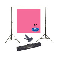 

Savage Widetone Seamless Background Paper, 107" wide x 150' Tulip, #37 - Bundle With Flashpoint 10' Background Support System Air Cushioned, Flashpoint Clip Clamp with 2" Jaw