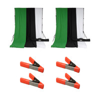 

Savage 10x12' Accent Muslin Background Kit with Port-A-Stand, White/Black/Green