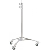 

Studio Assets Double Riser Roller Stand with Baby Pin, 118" Maximum Height, 26.5 lbs Capacity, Silver