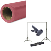 

Savage Widetone Seamless Background Paper, 107" wide x 150' #81 Rustic - Bundle With Flashpoint 10' Background Support System Air Cushioned, Flashpoint Clip Clamp with 2" Jaw