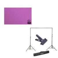 

Savage Widetone Seamless Background Paper, 107" wide x 36' Plum, #91 - Bundle With Flashpoint 10' Background Support System Air Cushioned, Flashpoint Clip Clamp with 2" Jaw