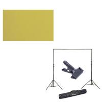 

Savage Widetone Seamless Background Paper, 107" wide x 150' #93 Lemonade - Bundle With Flashpoint 10' Background Support System Air Cushioned, Flashpoint Clip Clamp with 2" Jaw