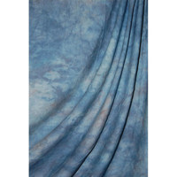 

Savage Accent Series, 10x24' Dyed Crushed Muslin Background, Style; Apex Blue, Color: Medium Blue with White Swirls