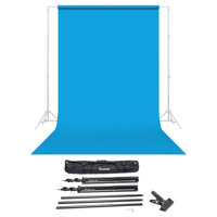 

Savage Widetone Seamless Background Paper, 86" wide x 36' Blue Jay, #31 - Bundle With Flashpoint 10' Background Support System Air Cushioned, Flashpoint Clip Clamp with 2" Jaw