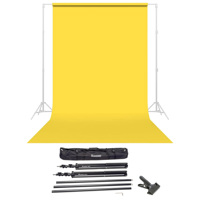 

Savage Widetone Seamless Background Paper, 86" wide x 36' Canary, #38 - Bundle With Flashpoint 10' Background Support System Air Cushioned, Flashpoint Clip Clamp with 2" Jaw