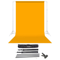 

Savage Widetone Seamless Background Paper, 86" wide x 36' Marmalade, #43 - Bundle With Flashpoint 10' Background Support System Air Cushioned, Flashpoint Clip Clamp with 2" Jaw