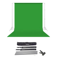

Savage Widetone Seamless Background Paper, 86" wide x 36' Tech Green, #46 - Bundle With Flashpoint 10' Background Support System Air Cushioned, Flashpoint Clip Clamp with 2" Jaw