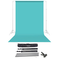 

Savage Widetone Seamless Background Paper, 86" wide x 36' Baby Blue, #47 - Bundle With Flashpoint 10' Background Support System Air Cushioned, Flashpoint Clip Clamp with 2" Jaw
