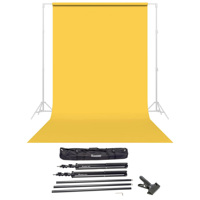 

Savage Widetone Seamless Background Paper, 86" wide x 36' Sand, #4 - Bundle With Flashpoint 10' Background Support System Air Cushioned, Flashpoint Clip Clamp with 2" Jaw