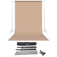 

Savage Widetone Seamless Background Paper, 86" wide x 36' Pecan, #53 - Bundle With Flashpoint 10' Background Support System Air Cushioned, Flashpoint Clip Clamp with 2" Jaw