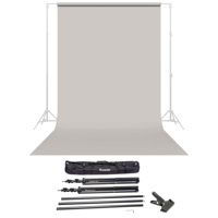 

Savage Widetone Seamless Background Paper, 86" wide x 36' Gray Tint, #57 - Bundle With Flashpoint 10' Background Support System Air Cushioned, Flashpoint Clip Clamp with 2" Jaw