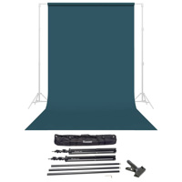 

Savage Widetone Seamless Background Paper, 86" wide x 36' Ultramarine, #5 - Bundle With Flashpoint 10' Background Support System Air Cushioned, Flashpoint Clip Clamp with 2" Jaw