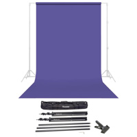 

Savage Widetone Seamless Background Paper, 86" wide x 36' Purple, #62 - Bundle With Flashpoint 10' Background Support System Air Cushioned, Flashpoint Clip Clamp with 2" Jaw