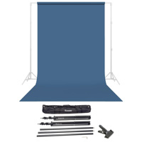 

Savage Widetone Seamless Background Paper, 86" wide x 36' Blue Jean, #64 - Bundle With Flashpoint 10' Background Support System Air Cushioned, Flashpoint Clip Clamp with 2" Jaw