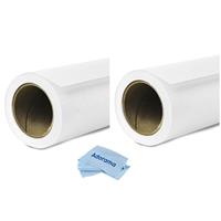 

Savage 2 Pack Widetone Seamless Background Paper, 86" wide x 36' Pure White, #66 - With Microfiber Cleaning Cloth