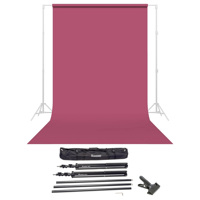 

Savage Widetone Seamless Background Paper, 86" wide x 36' Ruby, #67 - Bundle With Flashpoint 10' Background Support System Air Cushioned, Flashpoint Clip Clamp with 2" Jaw