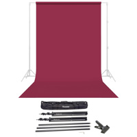 

Savage Widetone Seamless Background Paper, 86" wide x 36' Crimson, #6 - Bundle With Flashpoint 10' Background Support System Air Cushioned, Flashpoint Clip Clamp with 2" Jaw