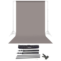 

Savage Widetone Seamless Background Paper, 86" wide x 36' Storm Gray - Bundle With Flashpoint 10' Background Support System Air Cushioned, Flashpoint Clip Clamp with 2" Jaw