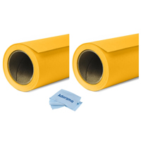 

Savage 2 Pack Widetone Seamless Background Paper, 86" wide x 36' Deep Yellow, #71 - With Microfiber Cleaning Cloth