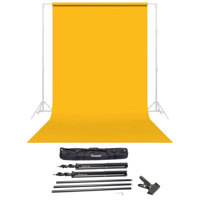 

Savage Widetone Seamless Background Paper, 86" wide x 36' Deep Yellow, #71 - Bundle With Flashpoint 10' Background Support System Air Cushioned, Flashpoint Clip Clamp with 2" Jaw