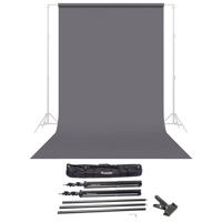 

Savage Widetone Seamless Background Paper, 86" wide x 36' Smoke Gray, #74 - Bundle With Flashpoint 10' Background Support System Air Cushioned, Flashpoint Clip Clamp with 2" Jaw
