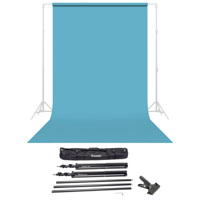 

Savage Widetone Seamless Background Paper, 86" wide x 36' True Blue, #75 - Bundle With Flashpoint 10' Background Support System Air Cushioned, Flashpoint Clip Clamp with 2" Jaw