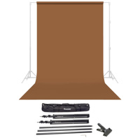 

Savage Widetone Seamless Background Paper, 86" wide x 36' Cocoa, #80 - Bundle With Flashpoint 10' Background Support System Air Cushioned, Flashpoint Clip Clamp with 2" Jaw