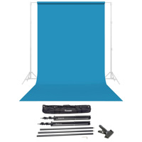 

Savage Widetone Seamless Background Paper, 86" wide x 36' Turquoise, #83 - Bundle With Flashpoint 10' Background Support System Air Cushioned, Flashpoint Clip Clamp with 2" Jaw