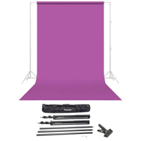 

Savage Widetone Seamless Background Paper, 86" wide x 36' #91 Plum - Bundle With Flashpoint 10' Background Support System Air Cushioned, Flashpoint Clip Clamp with 2" Jaw