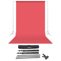 

Savage Widetone Seamless Background Paper, 86" wide x 36' Flamingo, #92 - Bundle With Flashpoint 10' Background Support System Air Cushioned, Flashpoint Clip Clamp with 2" Jaw